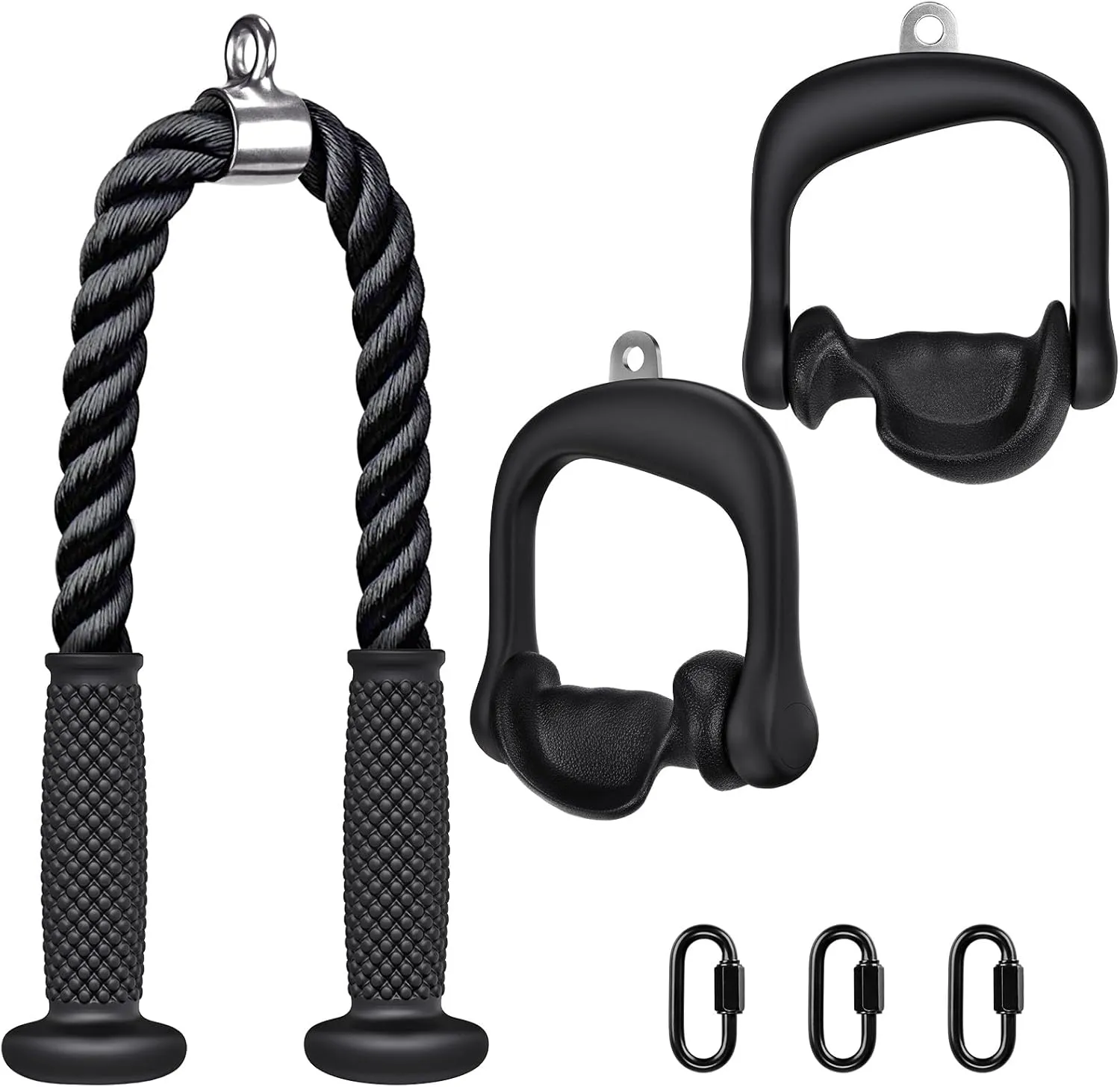 Kipika Cable Machine Attachment, Triceps LAT Pulldown Attachments, Home Gym Workout Accessories Heavy Duty Cable Machine Accessories Triceps Rope D Row Handle LAT Pull Down Bar Straight Bar Exercise