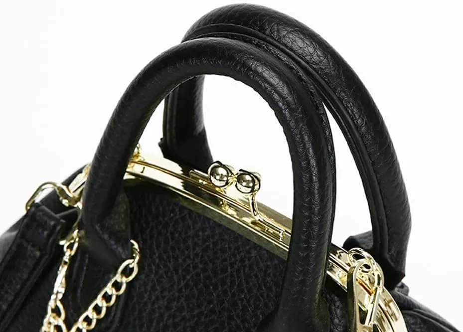Kiss Lock Purse and Handbags - Vintage Crossbody Bag Kisslock Shoulder Bags for Women Design Clutch Purses