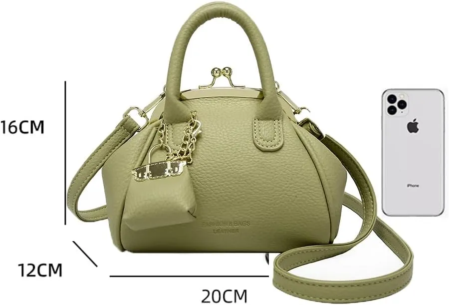 Kiss Lock Purse and Handbags - Vintage Crossbody Bag Kisslock Shoulder Bags for Women Design Clutch Purses