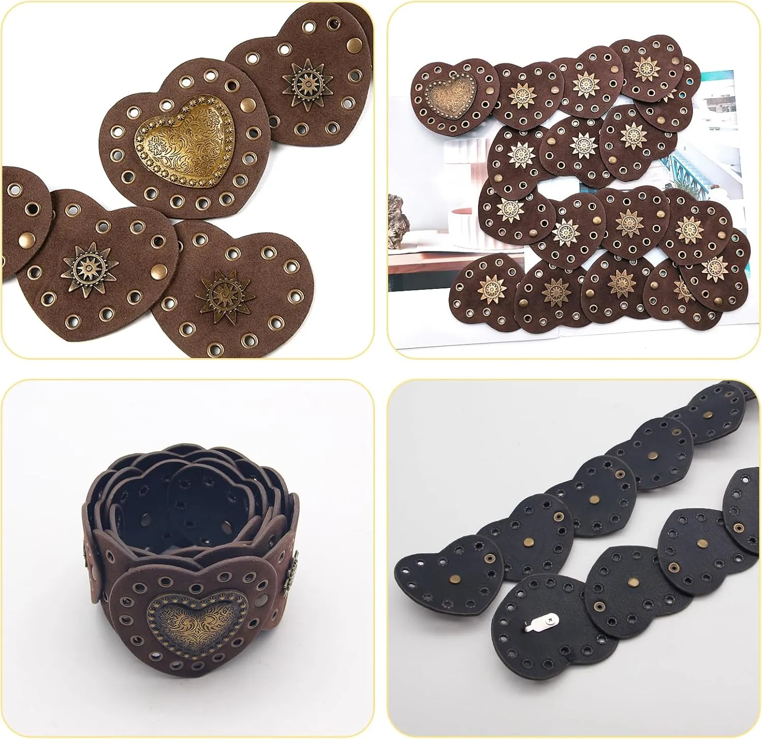 KJMYYXGS Chunky Belts for Women Western Style, Boho Wide Disc Concho Leather Waist Belt Vintage Country Circle y2k Belt