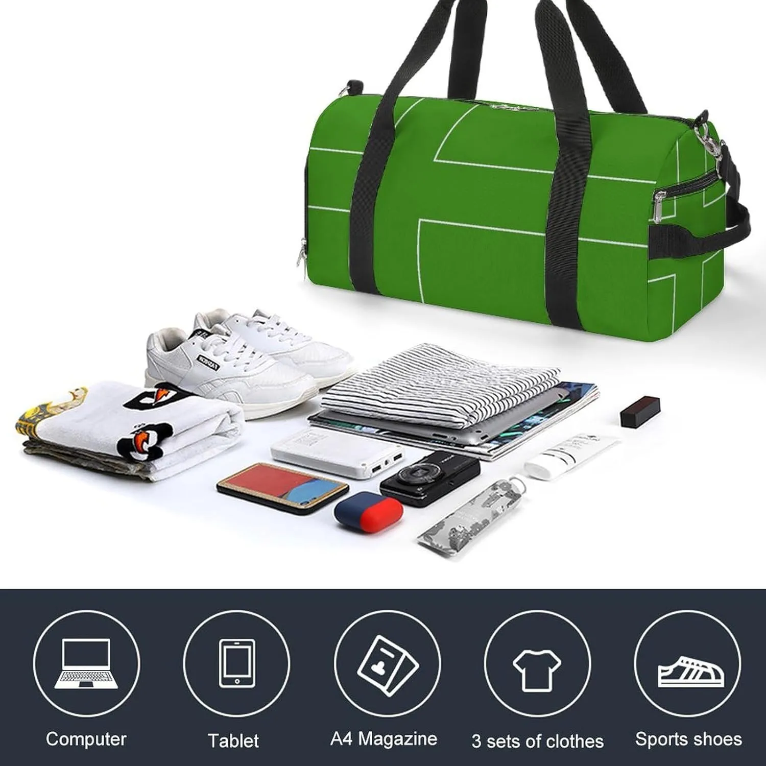 Ladonia Flag Sports Gym Bag for Boys Girls with Shoe Compartment Weekender