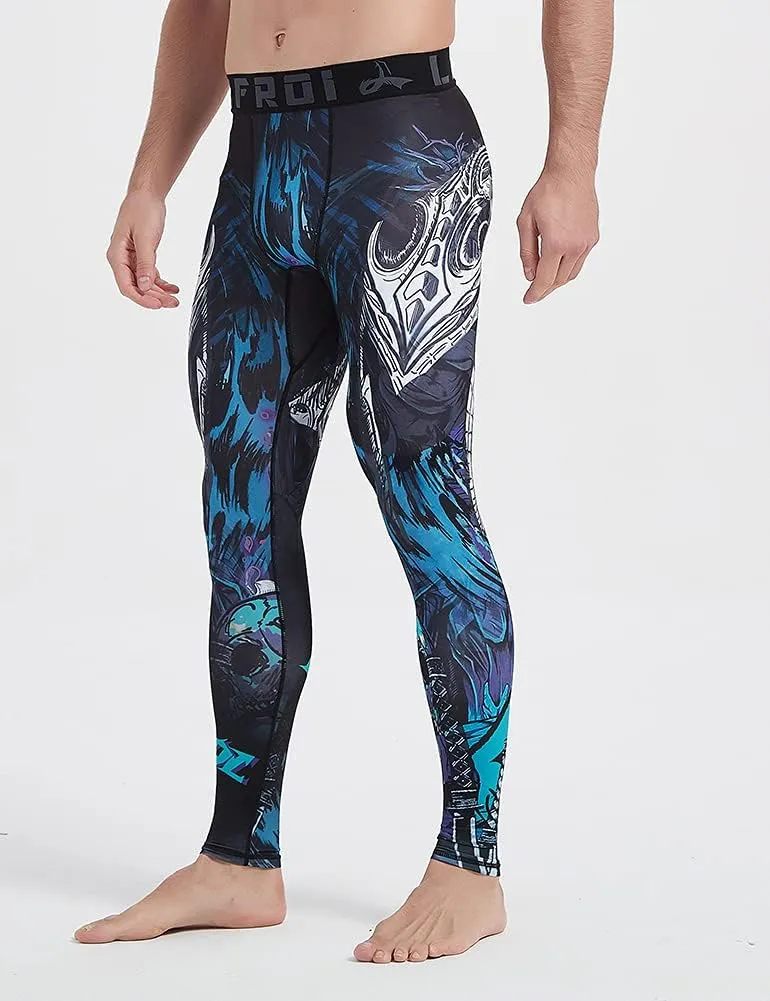 LAFROI Men's Quick Dry Cool Compression Fit Tights Leggings Waistband-YSK08