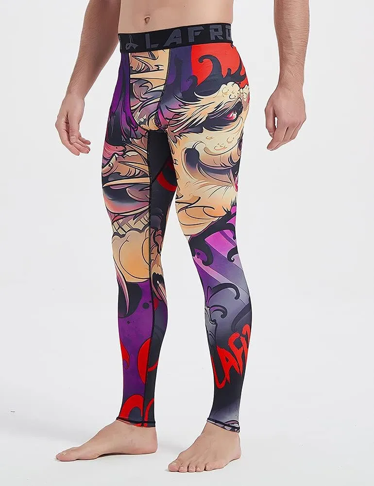 LAFROI Men's Quick Dry Cool Compression Fit Tights Leggings Waistband-YSK08