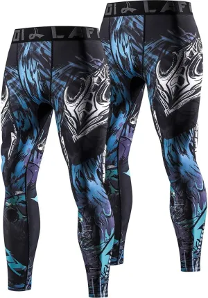 LAFROI Men's Quick Dry Cool Compression Fit Tights Leggings Waistband-YSK08