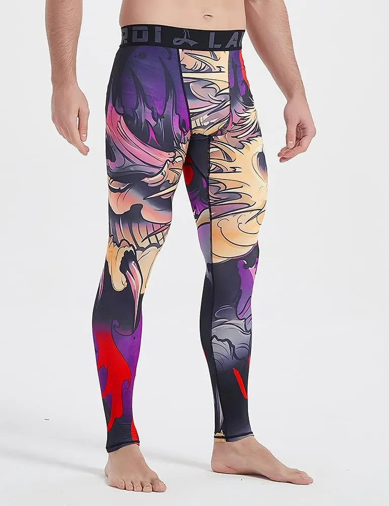 LAFROI Men's Quick Dry Cool Compression Fit Tights Leggings Waistband-YSK08