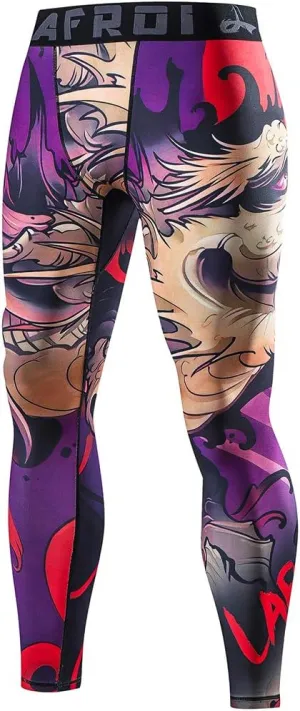 LAFROI Men's Quick Dry Cool Compression Fit Tights Leggings Waistband-YSK08
