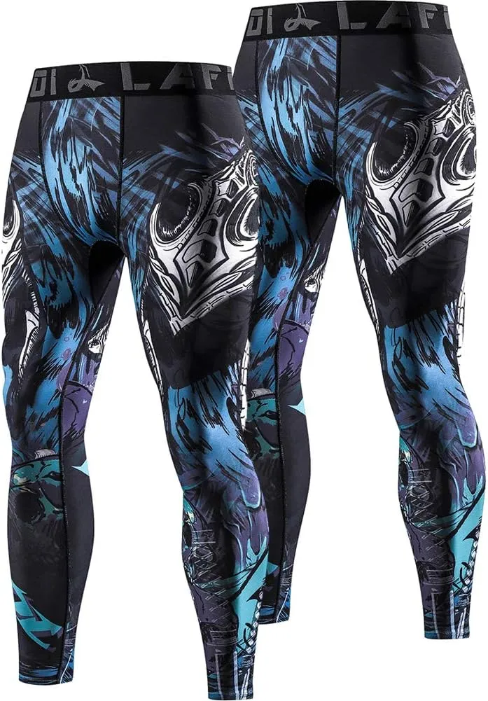 LAFROI Men's Quick Dry Cool Compression Fit Tights Leggings Waistband-YSK08