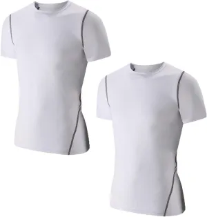 LANBAOSI Kids Boy's Compression Shirts Child's Quick Dry Sports Undershirts Short Sleeve Baselayer Tee Tops