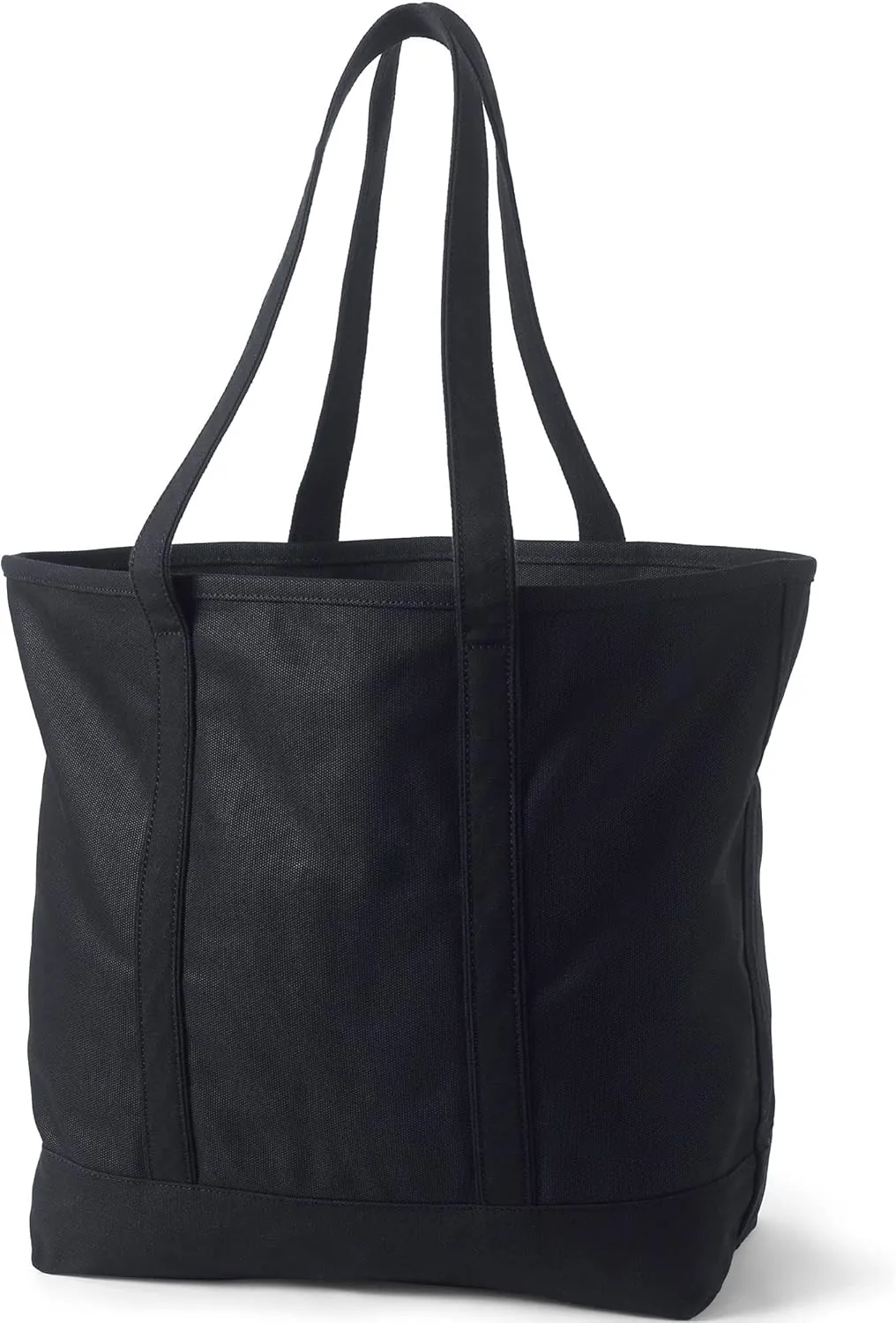 Lands' End Open Top Long Handle Canvas Tote Bag