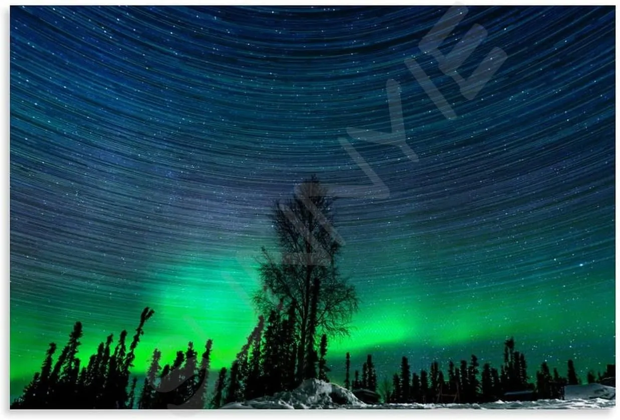 Landscape Aurora1 in Alaska Scenic Spots Poster (1) Canvas for Bedroom Living Room Decor 24x16inch(60x40cm) Unframe-style