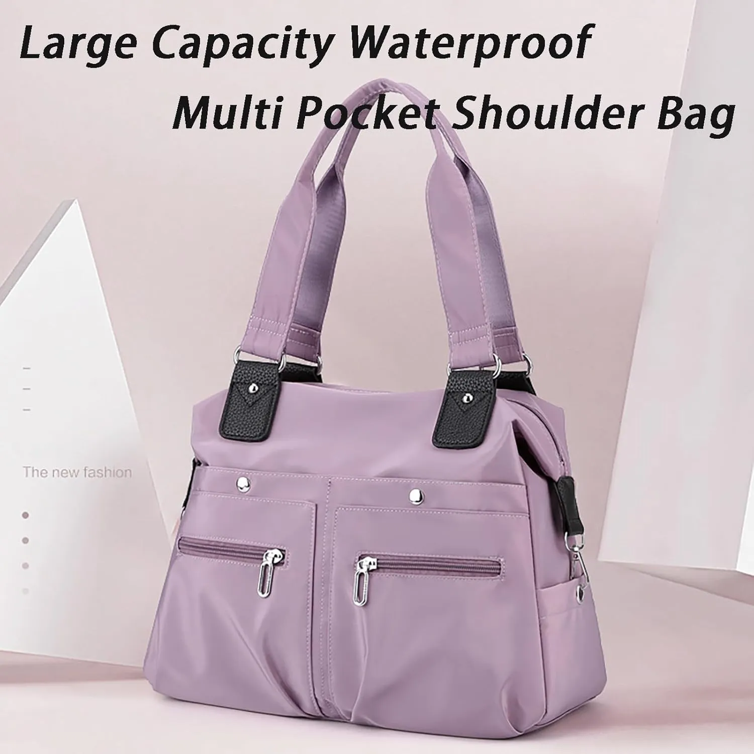 Langrents Large Capacity Waterproof Multi Pocket Shoulder Bag Crossbody Travel Messenger Bag Casual Nylon Bag for Women