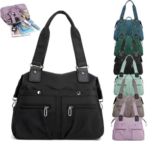Langrents Large Capacity Waterproof Multi Pocket Shoulder Bag Crossbody Travel Messenger Bag Casual Nylon Bag for Women