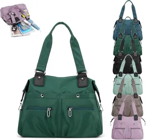 Langrents Large Capacity Waterproof Multi Pocket Shoulder Bag Crossbody Travel Messenger Bag Casual Nylon Bag for Women