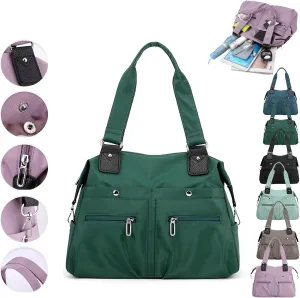 Langrents Nylon Tote Bag, Langrents Large Capacity Waterproof Multi Pocket Shoulder Bag, Crossbody Travel Messenger Bag