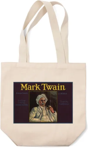 Lantern Press Mark Twain Brand, Tustin, California, Citrus Crate Label (100% Cotton Canvas Reusable Tote Bag)