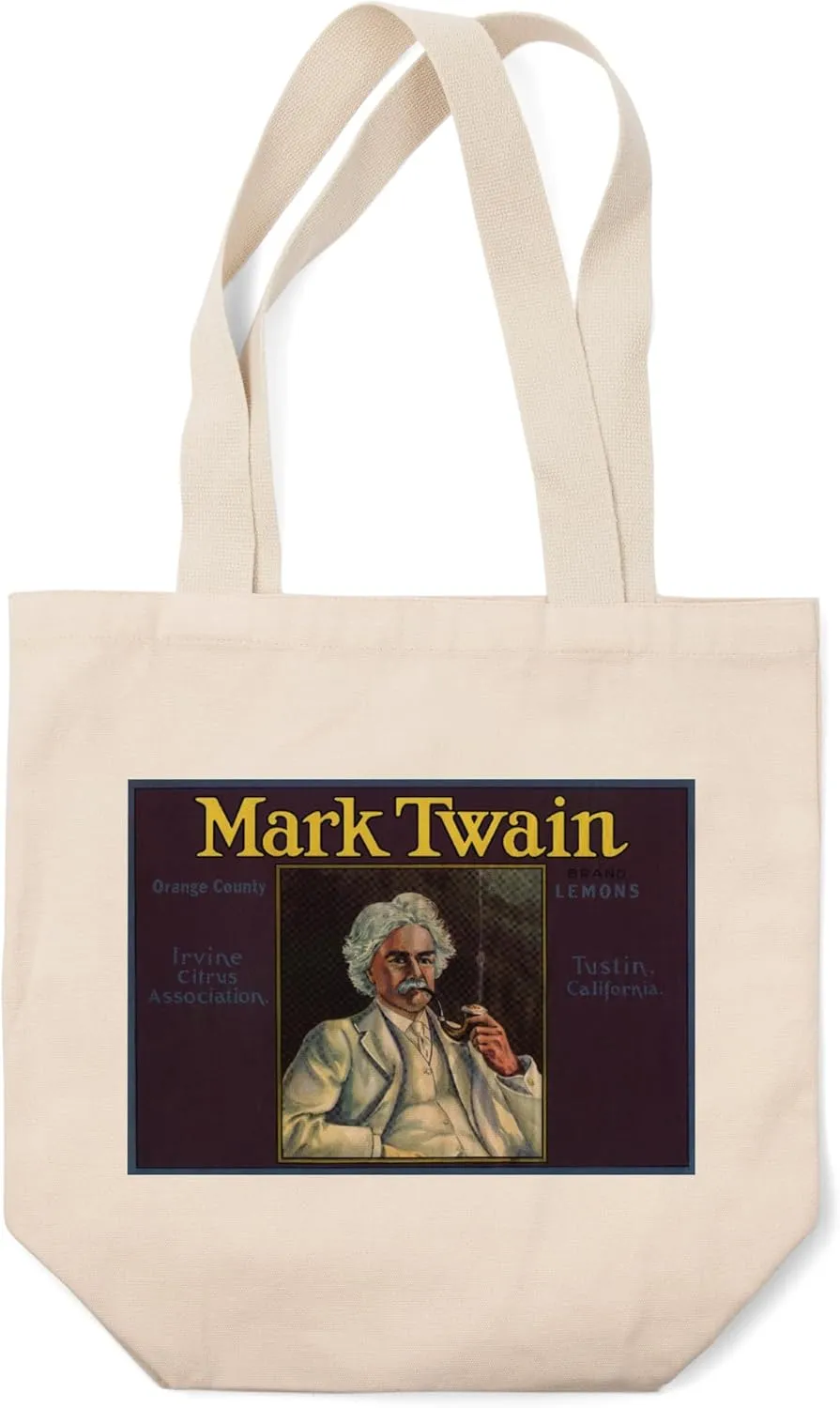 Lantern Press Mark Twain Brand, Tustin, California, Citrus Crate Label (100% Cotton Canvas Reusable Tote Bag)