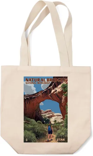 Lantern Press Natural Bridges National Monument, Utah, Sipapu Bridge (100% Cotton Canvas Reusable Tote Bag)