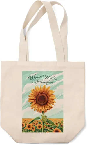 Lantern Press Walla Walla, Washington, Dare to Bloom, Sunflower (100% Cotton Canvas Reusable Tote Bag)