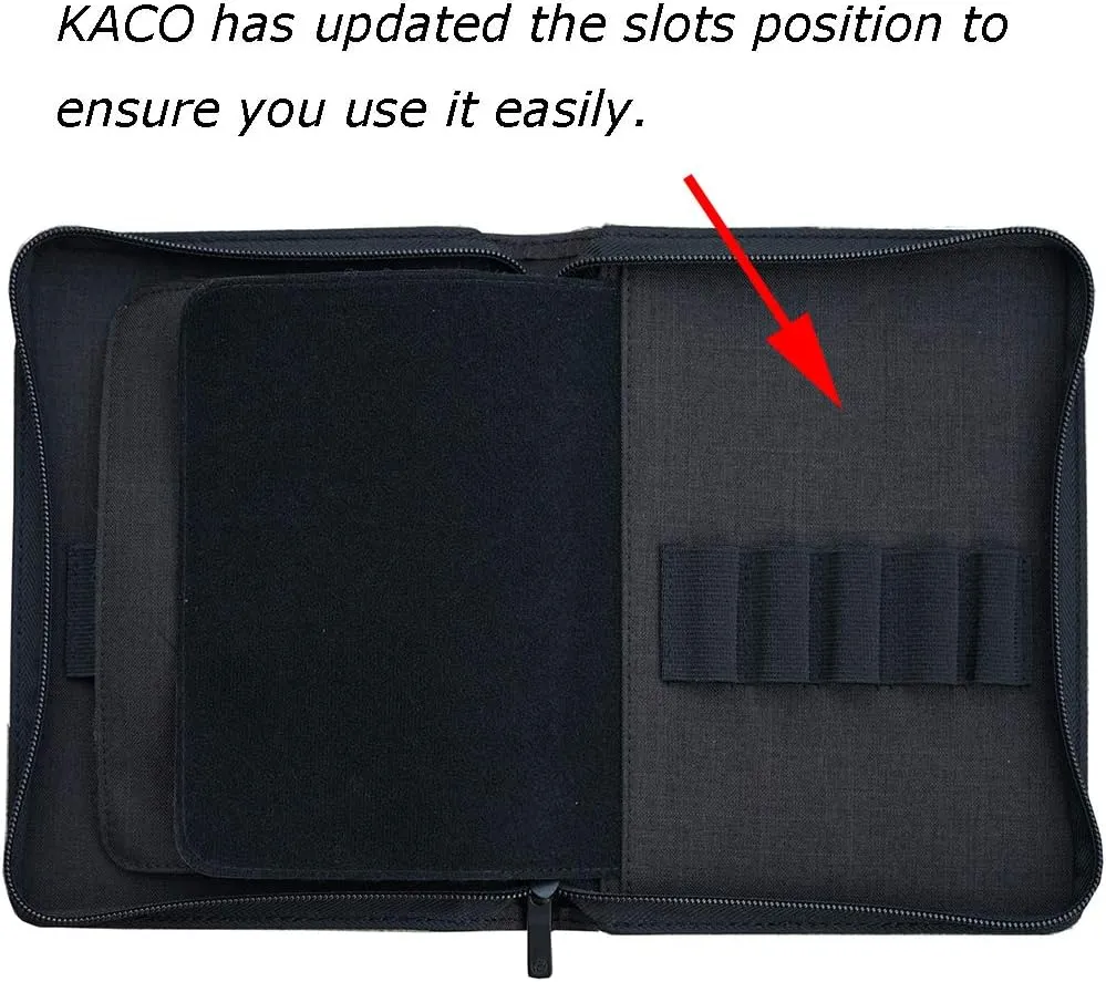 Lanxivi 10 Slots Fountain Pen Case Black, Waterproof Canvas Pen Holder Display Pouch Bag by KACO