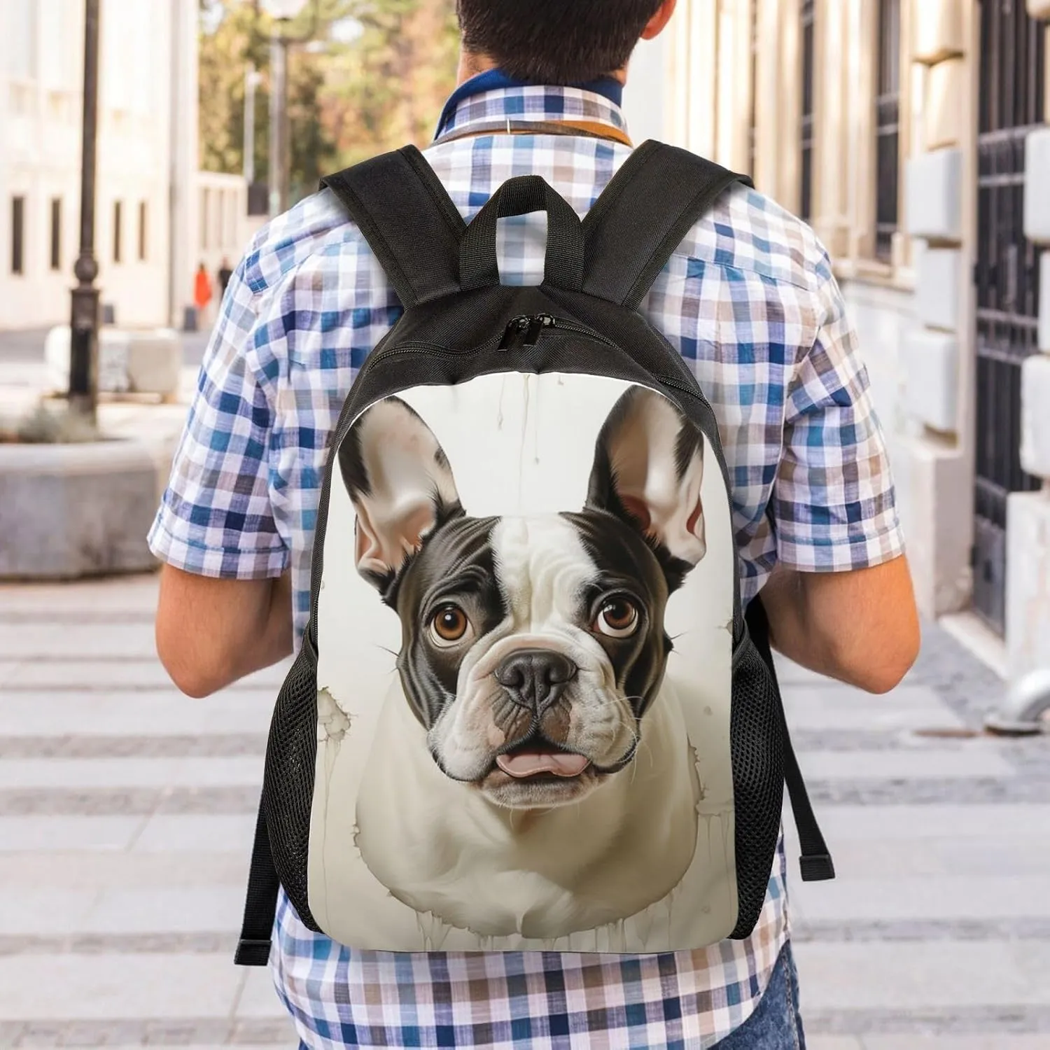 Laptop Backpack for Women Men Carry-on Backpack Dog Head Daypack Lightweight Travel Shoulder Bags