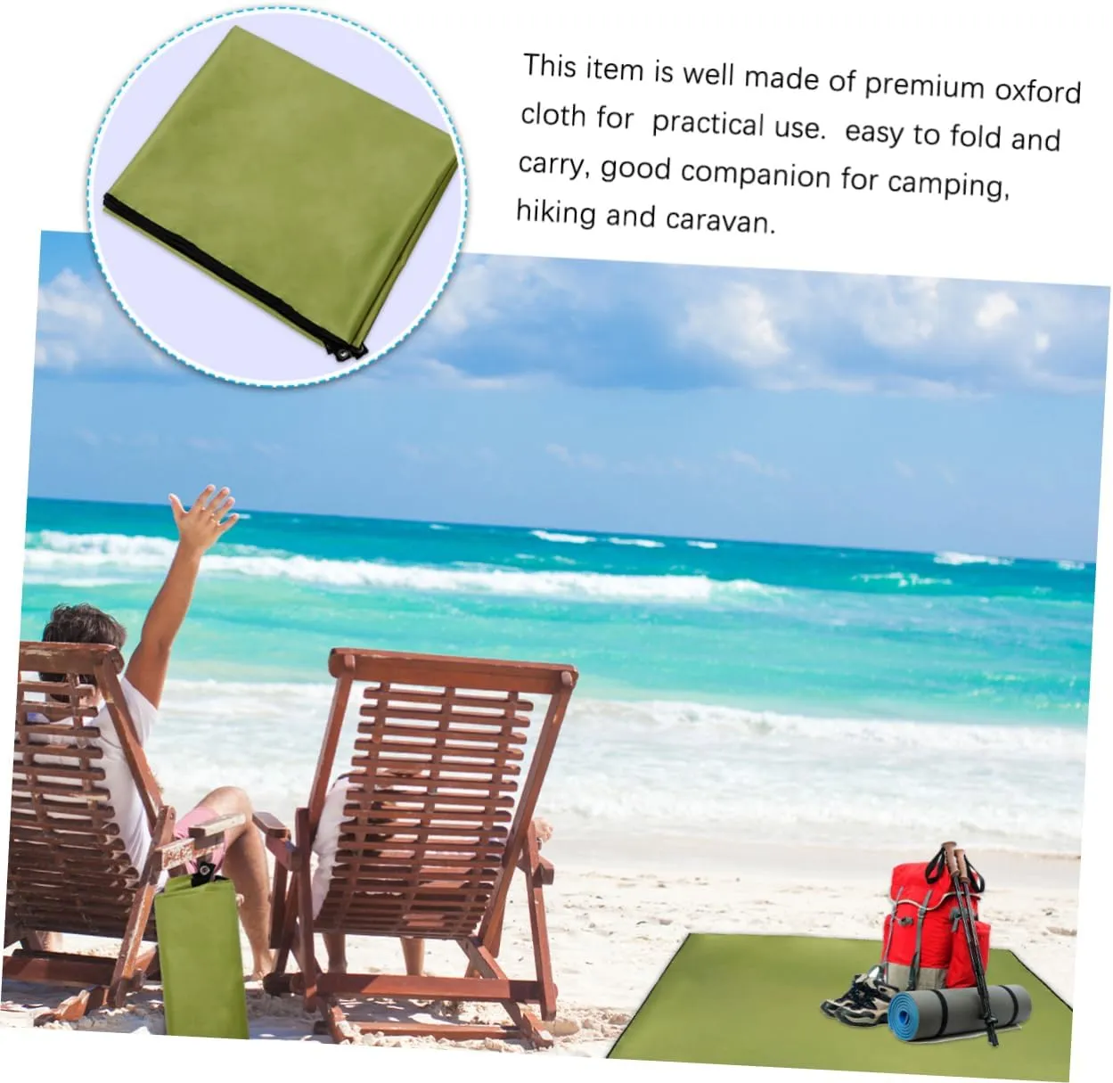 Large Camping Blanket Waterproof Oxford Cloth Mat Portable Ground Rug Beach Pad