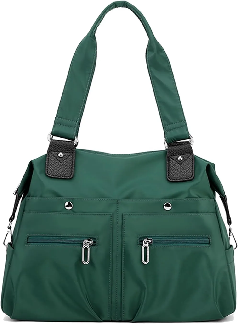 Large Capacity Lightweight Waterproof Multi-Pocket Nylon Shoulder Bag with Zipper, Crossbody Travel Messenger Bag