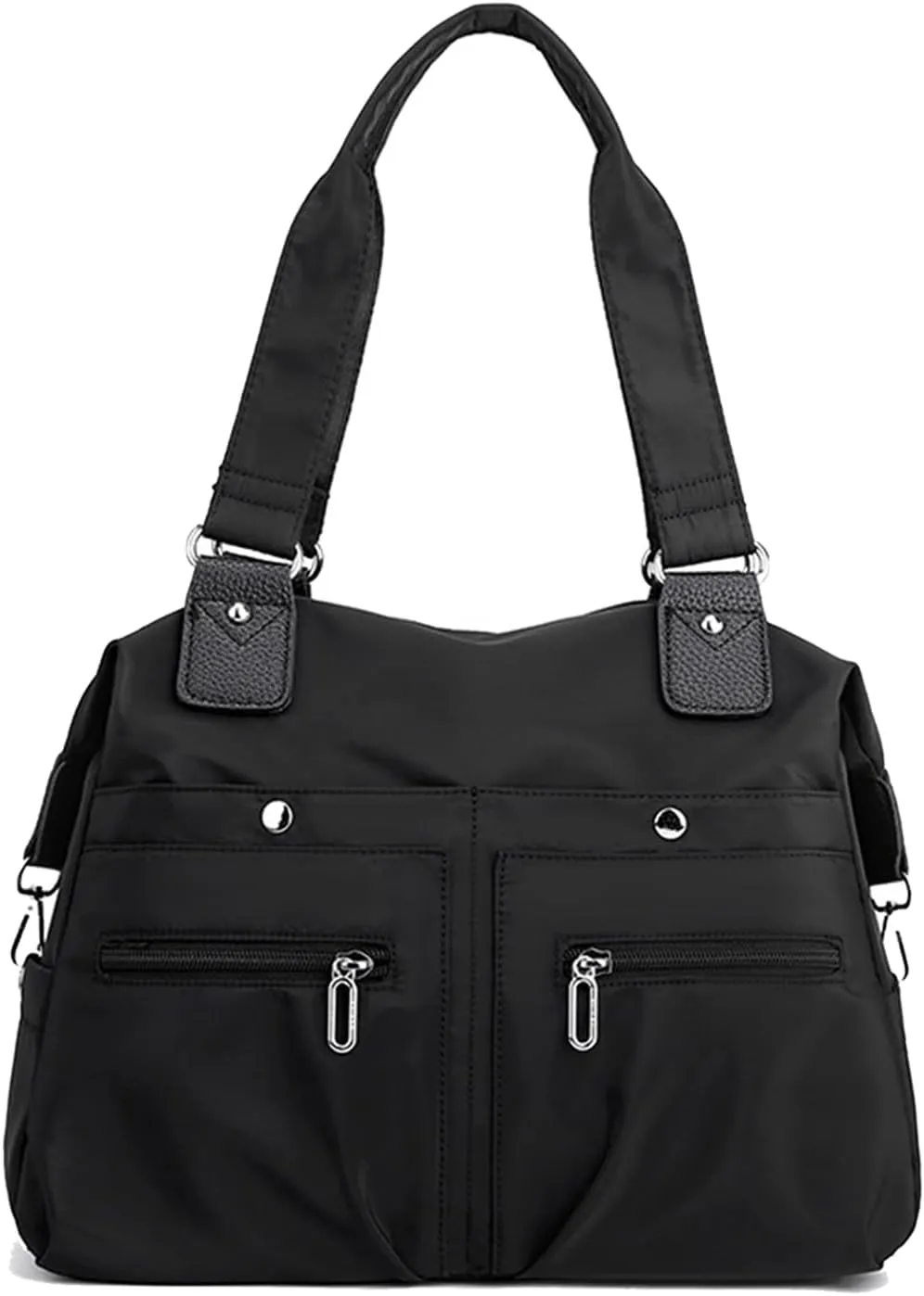 Large Capacity Lightweight Waterproof Multi-Pocket Nylon Shoulder Bag with Zipper, Crossbody Travel Messenger Bag