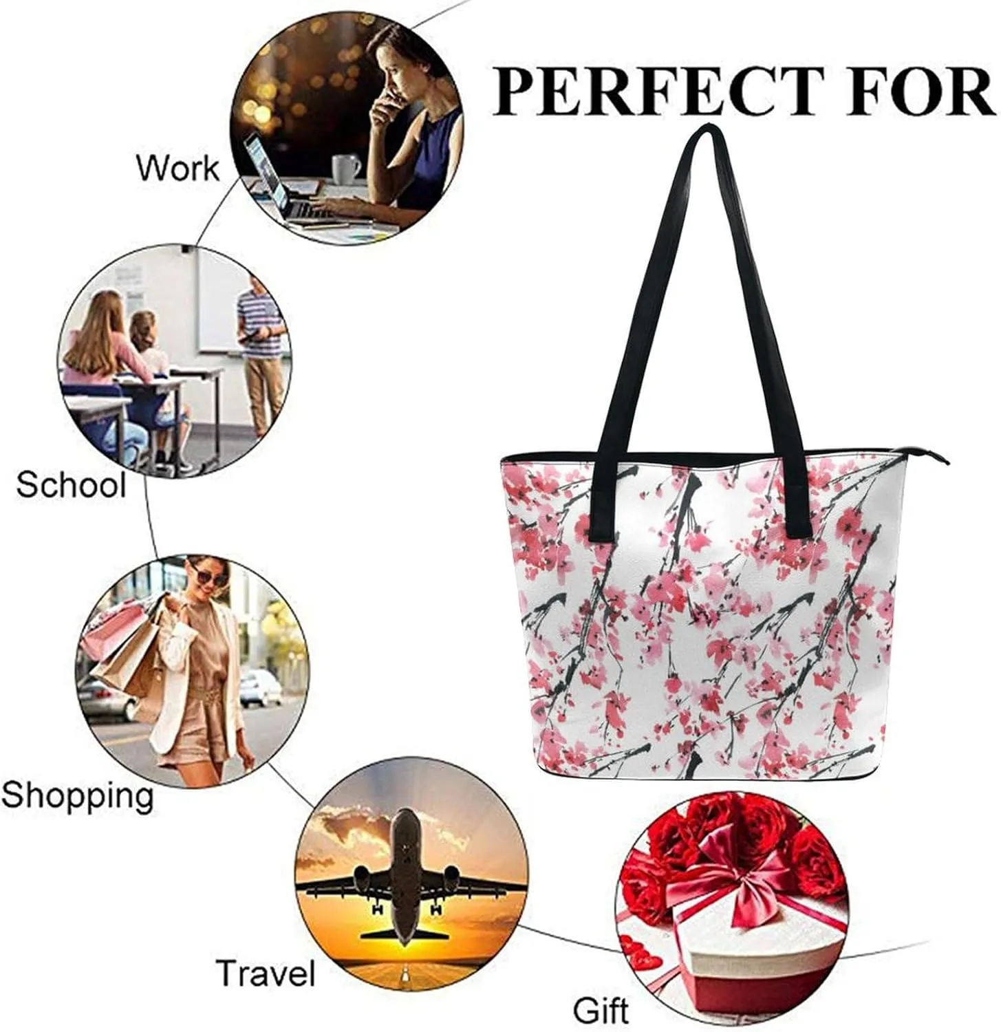 Large Casual Soft Leather Purse Fashion Hobo Handbags Tote Bag With Zipper