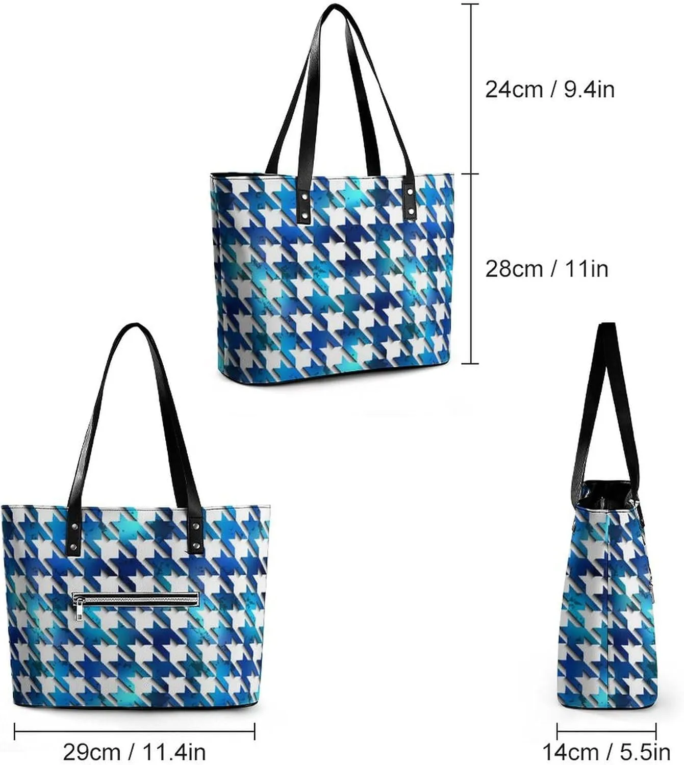 Large Casual Soft Leather Purse Fashion Hobo Handbags Tote Bag With Zipper