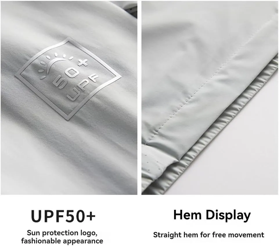 Large Size Sunscreen Fishing Clothing Men's Summer Detachable Anti-Uv Rash Guard Coat Ice Silk Sun Protection Clothing