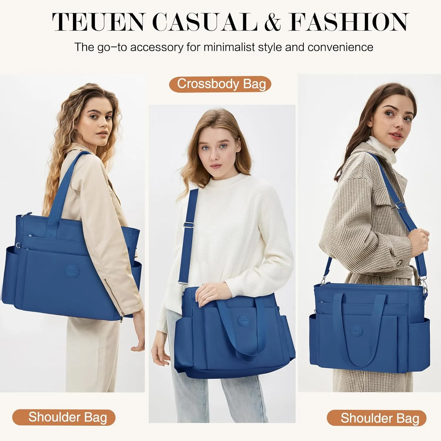 Large Tote Bag for Women, Waterproof Nylon Crossbody Tote Bag Shoulder Bag Carry On Bags for Travel Work Gym