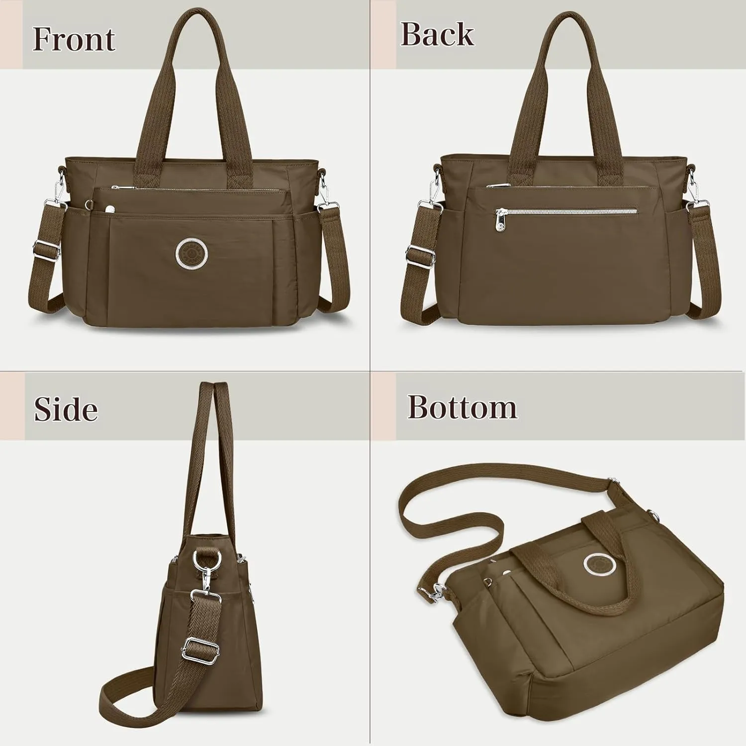 Large Tote Bag for Women, Waterproof Nylon Crossbody Tote Bag Shoulder Bag Carry On Bags for Travel Work Gym