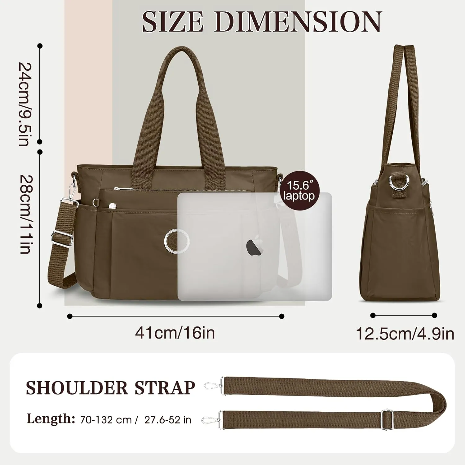 Large Tote Bag for Women, Waterproof Nylon Crossbody Tote Bag Shoulder Bag Carry On Bags for Travel Work Gym