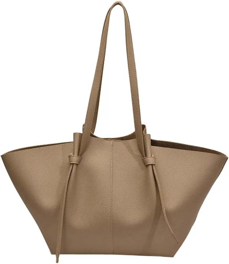 Large Tote Bag Women Trendy Pleated Shoulder Purses PU Leather Oversize Top Handle Handbags for Work Travel 2025