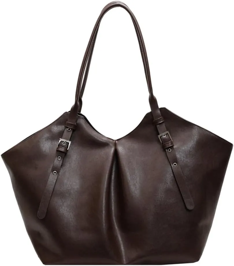 Large Tote Bag Women Trendy PU Leather Shoulder Purses Satchel Oversize Casual Handbags Work Dating College 2025