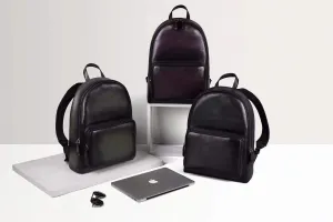 Large Vintage Smooth  Cowhide Leather Backpack