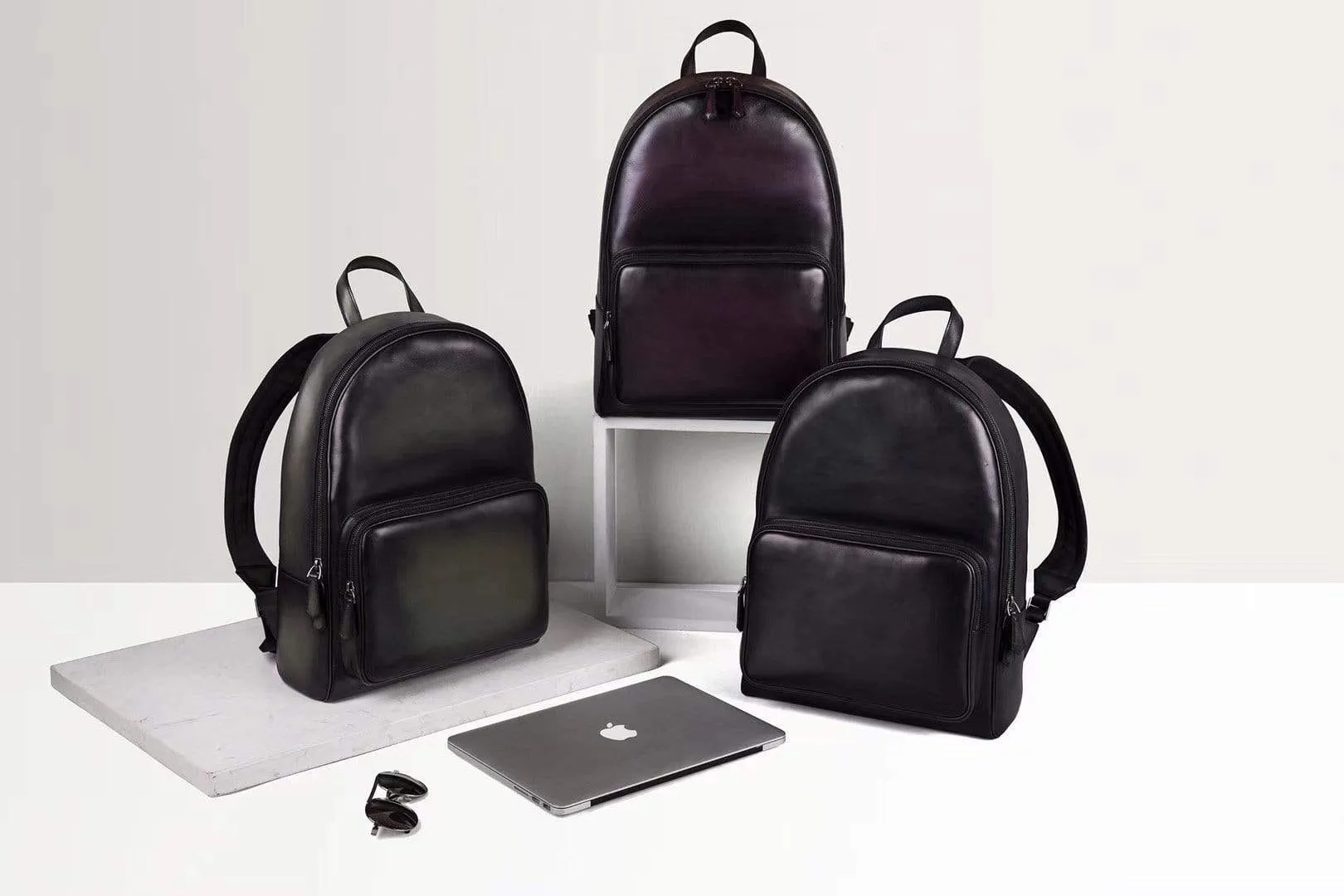 Large Vintage Smooth  Cowhide Leather Backpack