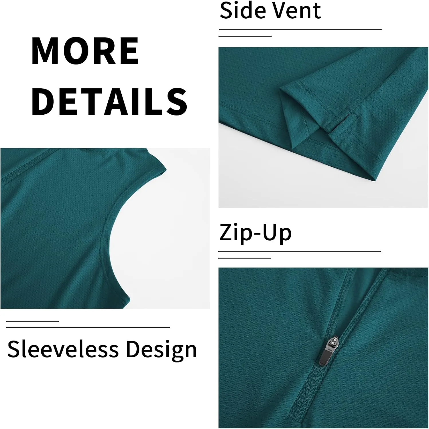 LastFor1 Women's Golf Polo Sleeveless Shirt Zip-Up UPF 50  UV Protection Athletic Tops Slim Fit Quick Dry Lightweight