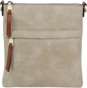 Le Miel Vegan Leather Double Zipper Square Crossbody Bag - Chic Companion for Women's Everyday Casual Occasions