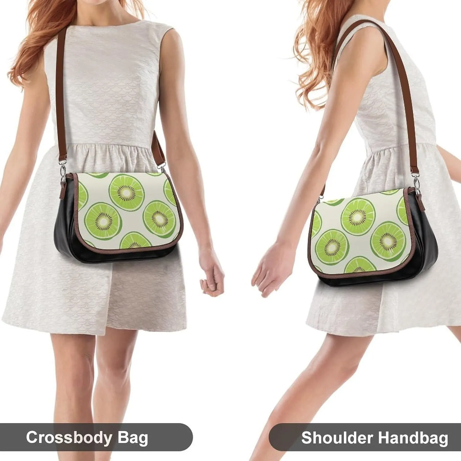 Leather Crossbody Bag for Women Bugs And Leaves Detachable Strap Handbags Travel Purse Shoulder Bag for Daily Use