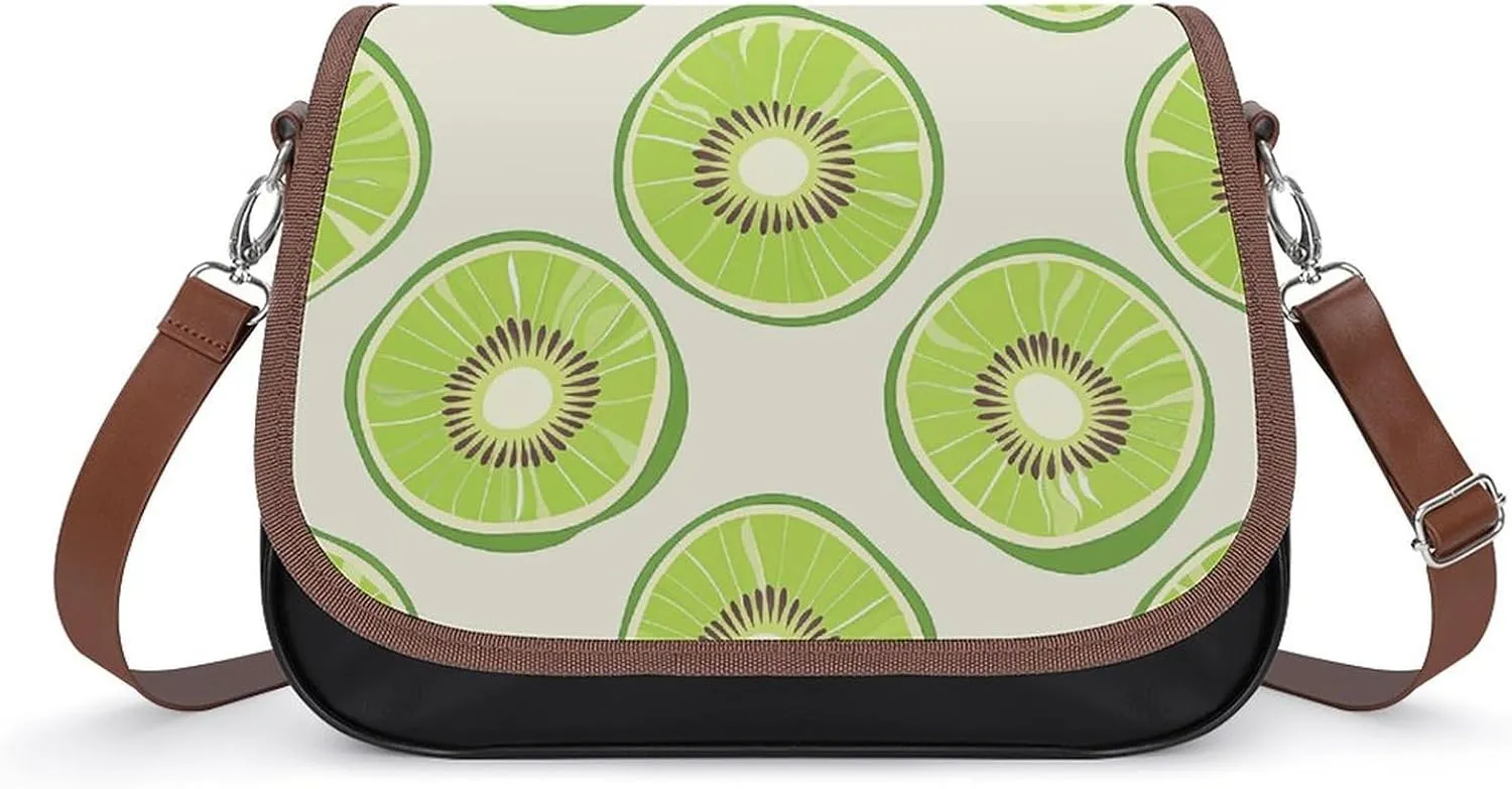 Leather Crossbody Bag for Women Bugs And Leaves Detachable Strap Handbags Travel Purse Shoulder Bag for Daily Use