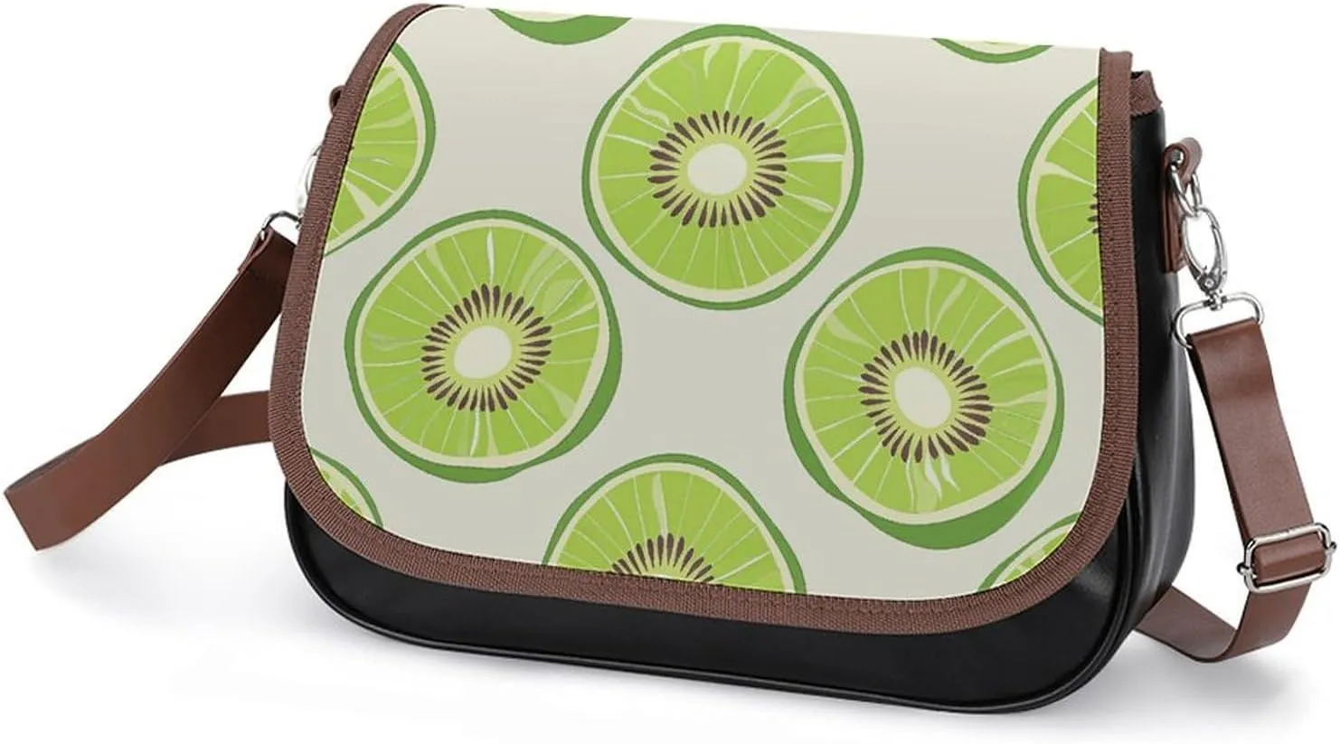 Leather Crossbody Bag for Women Bugs And Leaves Detachable Strap Handbags Travel Purse Shoulder Bag for Daily Use