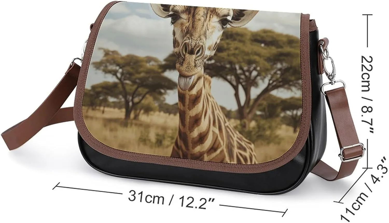 Leather Crossbody Bag for Women Sandwich Repeating Pattern Detachable Strap Handbags Travel Purse Shoulder Bag for Daily Use
