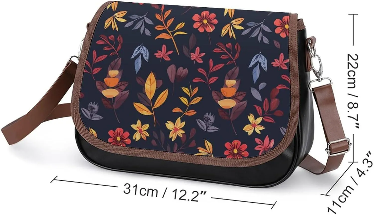 Leather Crossbody Bag for Women Sandwich Repeating Pattern Detachable Strap Handbags Travel Purse Shoulder Bag for Daily Use
