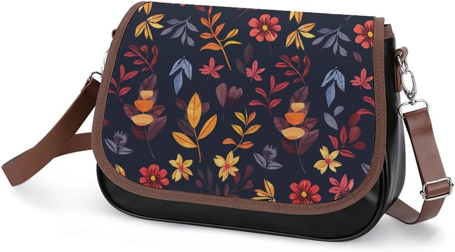 Leather Crossbody Bag for Women Sandwich Repeating Pattern Detachable Strap Handbags Travel Purse Shoulder Bag for Daily Use