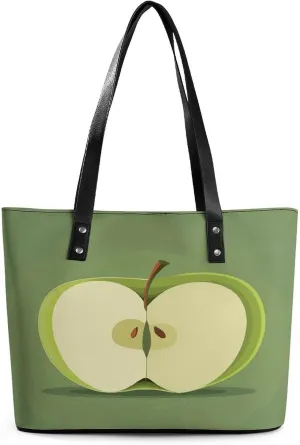 Leather Tote Bag Elegance Cut in Half Printing Leather Handbag Durable Shopping Bag For Work Travel Casual Use