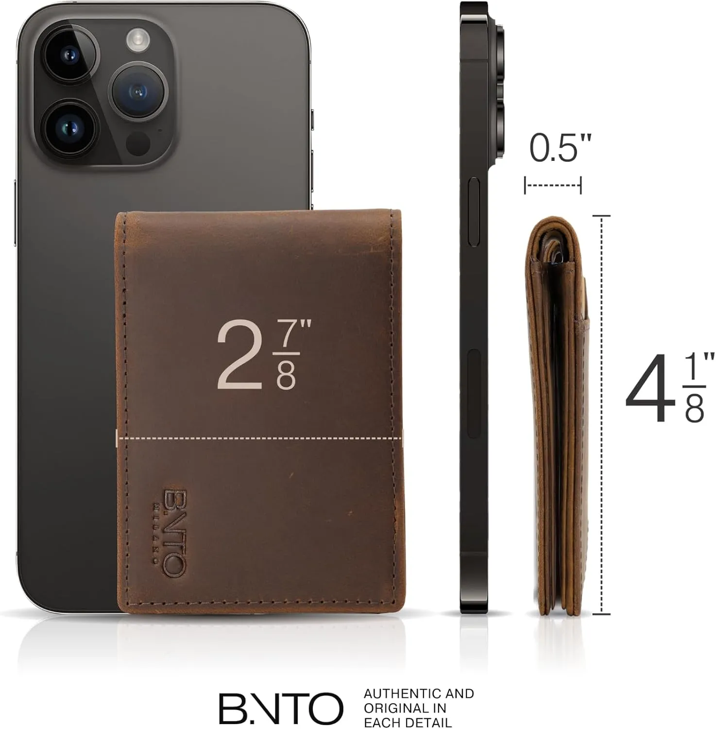Leather Wallets For Men | A RFID Wallet For Men Designed to Securely Carry Your Essentials. Slim Wallet, Small And Thin Trifold Design (Brown)