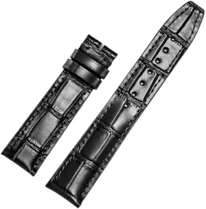 Leather Watch Band Compatible for IWC Replacement Straps Classic Alligator Texture 20mm 21mm 22mm for IWC Big Pilot Spitfire Gun IW5009 IW3777 Rivets Cowhide Watch Strap