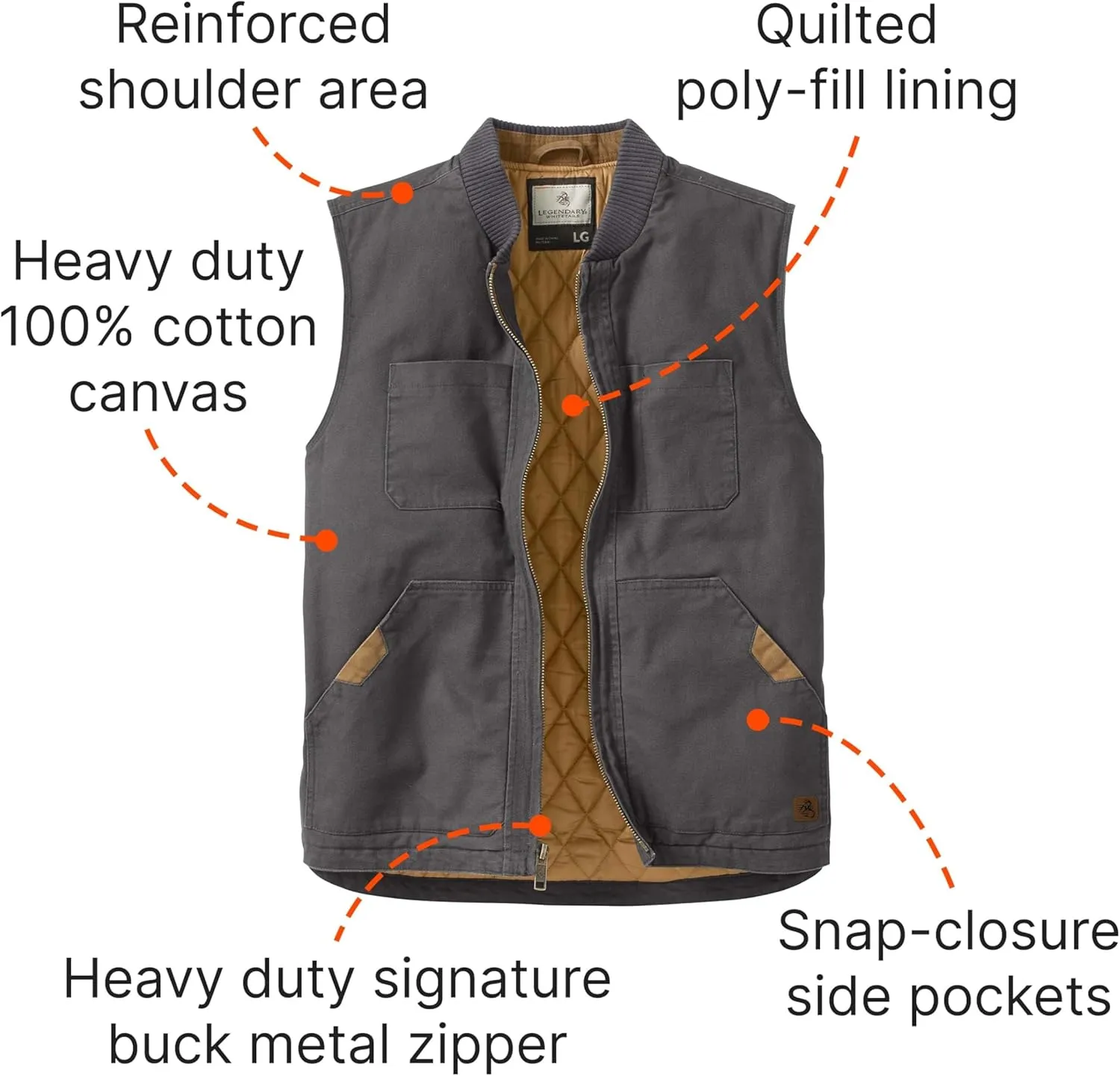 Legendary Whitetails Men's Canvas Cross Trail Vest