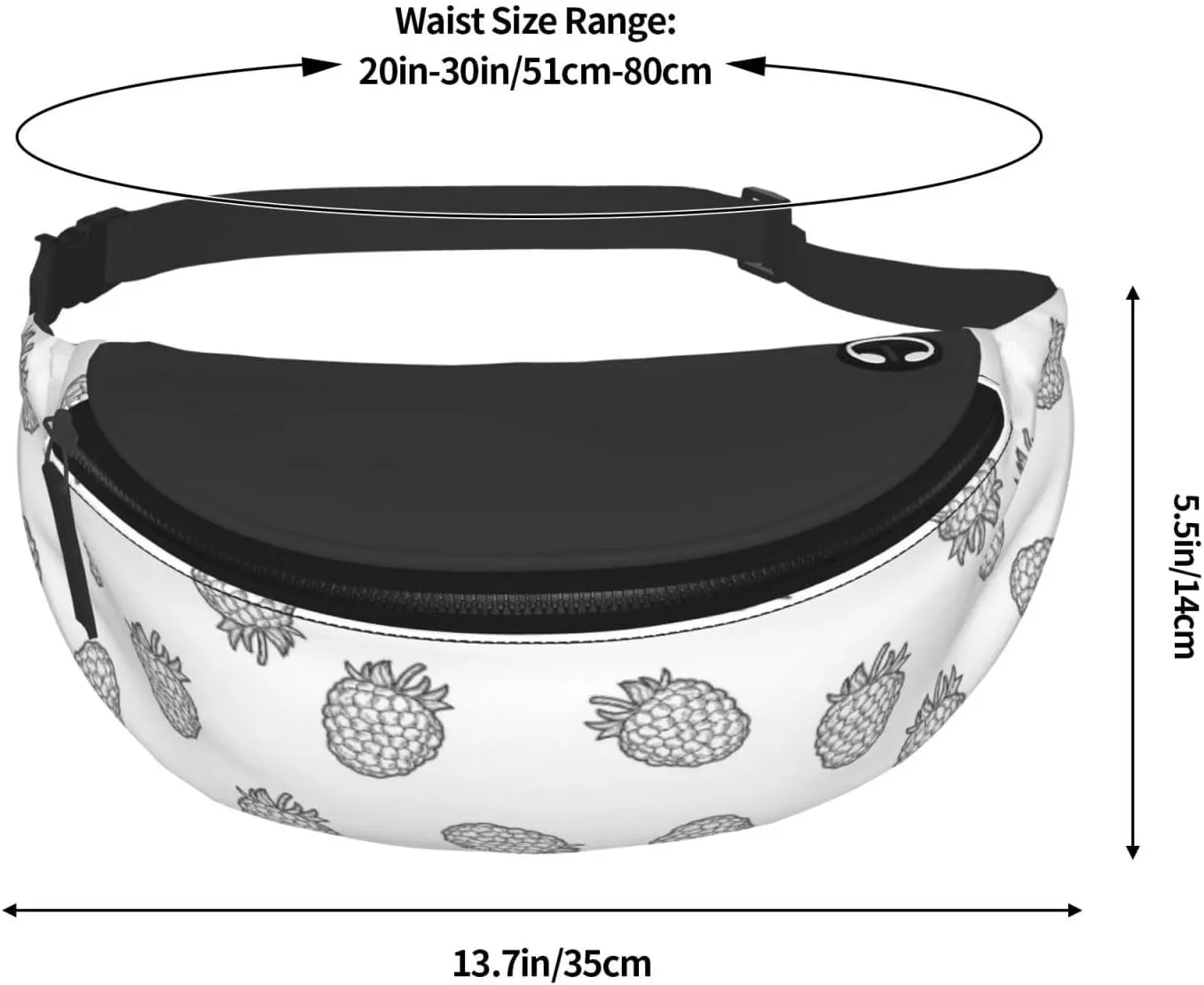 Leisure Sports Crossbody Bag Running Casual Hands-Free Wallets Waist Pack for Man Woman Father's Day for Dad Black White Raspberry